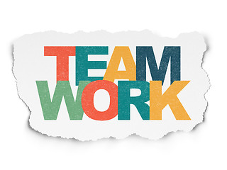 Image showing Business concept: Teamwork on Torn Paper background