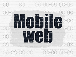 Image showing Web development concept: Mobile Web on wall background