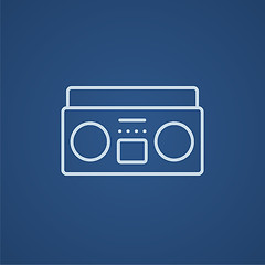 Image showing Radio cassette player line icon.