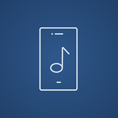 Image showing Phone with musical note line icon.