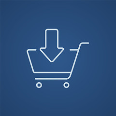 Image showing Online shopping cart line icon.