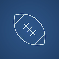 Image showing Rugby football ball line icon.