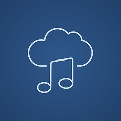 Image showing Cloud music line icon.