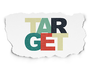 Image showing Business concept: Target on Torn Paper background