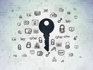 Image showing Privacy concept: Key on Digital Paper background