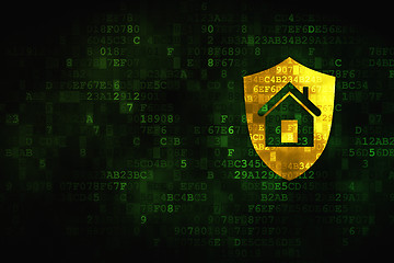Image showing Business concept: Shield on digital background