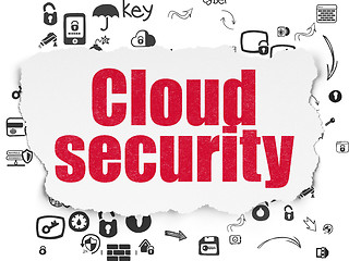 Image showing Privacy concept: Cloud Security on Torn Paper background