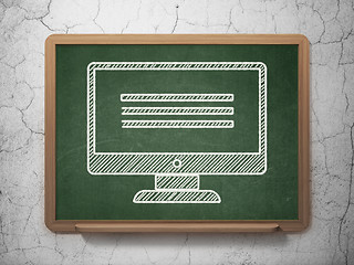 Image showing Programming concept: Monitor on chalkboard background