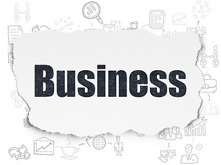 Image showing Business concept: Business on Torn Paper background