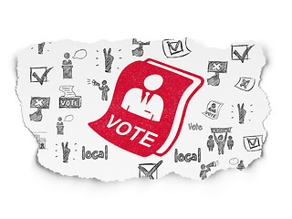 Image showing Political concept: Ballot on Torn Paper background