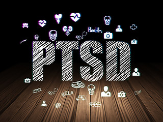 Image showing Healthcare concept: PTSD in grunge dark room