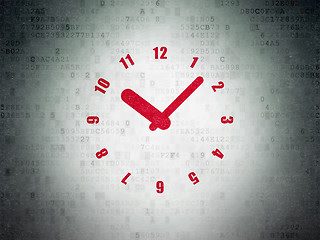 Image showing Time concept: Clock on Digital Paper background