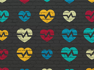 Image showing Healthcare concept: Heart icons on wall background