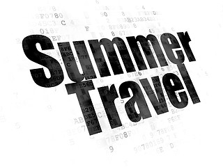 Image showing Vacation concept: Summer Travel on Digital background