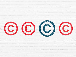 Image showing Law concept: copyright icon on wall background