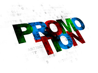 Image showing Advertising concept: Promotion on Digital background