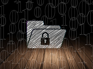Image showing Finance concept: Folder With Lock in grunge dark room