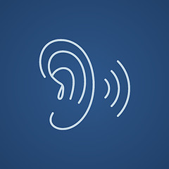 Image showing Human ear line icon.