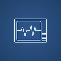 Image showing Heart monitor line icon.