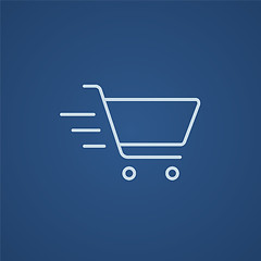 Image showing Shopping cart line icon.