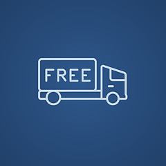 Image showing Free delivery truck line icon.