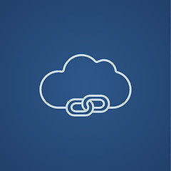 Image showing Cloud computing line icon.