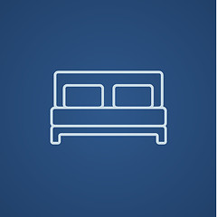 Image showing Double bed line icon.