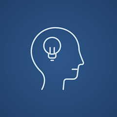 Image showing Human head with idea line icon.