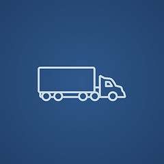 Image showing Delivery truck line icon.
