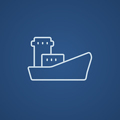 Image showing Cargo container ship line icon.