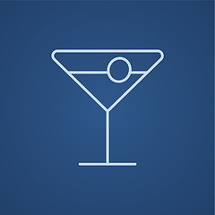 Image showing Cocktail glass line icon.