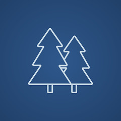 Image showing Pine trees line icon.