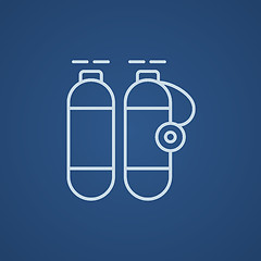 Image showing Oxygen tank line icon.