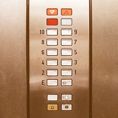 Image showing  Lift elevator keypad vintage