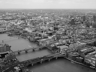 Image showing Black and white Aerial view of London