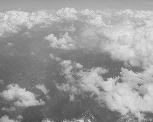 Image showing Black and white Alps valley