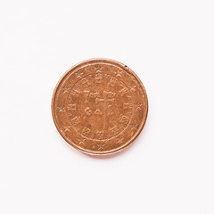 Image showing  Portuguese 1 cent coin vintage