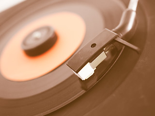 Image showing  Vinyl record on turntable vintage