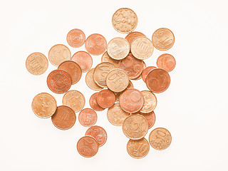 Image showing  Euro coins vintage