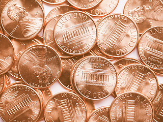 Image showing  Dollar coins background vintage