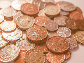 Image showing  Pound coins vintage