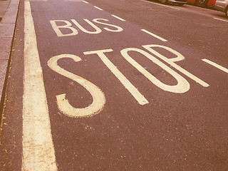 Image showing  Bus stop sign vintage