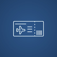 Image showing Flight ticket line icon.