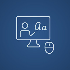 Image showing Online education line icon.