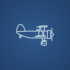 Image showing Propeller plane line icon.