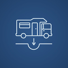 Image showing Motorhome and sump line icon.