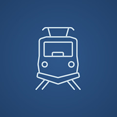 Image showing Front view of train line icon.