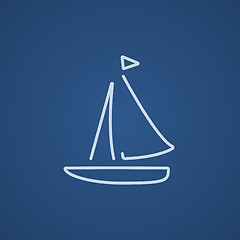 Image showing Sailboat line icon.