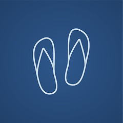 Image showing Beach slipper line icon.