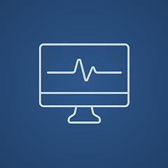 Image showing Heart beat monitor line icon.